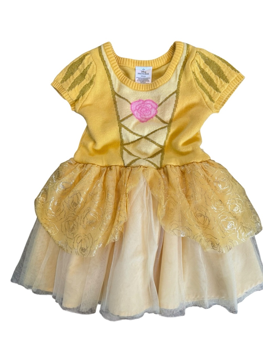 Girls 5T Disney Princess Belle Beauty & The Beast Cosplay dress EUC